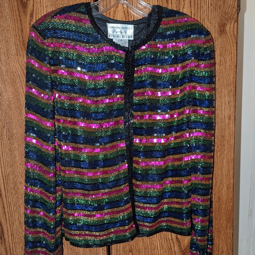 NWT Adrianna Papell Evening beaded jacket 1995; Style 031300150 Size L